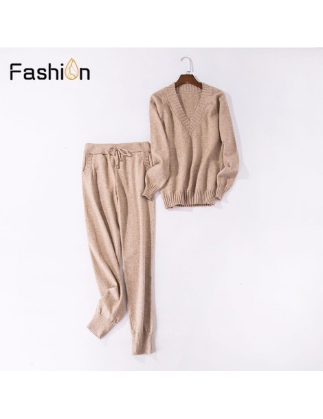 Women's Sets Women Sweater Suit and sets Knitted Sweaters Pants 2PCS Track Suits Woman Casual Knitted Trousers+Jumper Tops Cl...