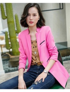 Blazers Fashion Office Ladies Blazers Women Jackets Coats Long Sleeve Elegant Female Work Wear Clothes - Pink - 473036998046-...