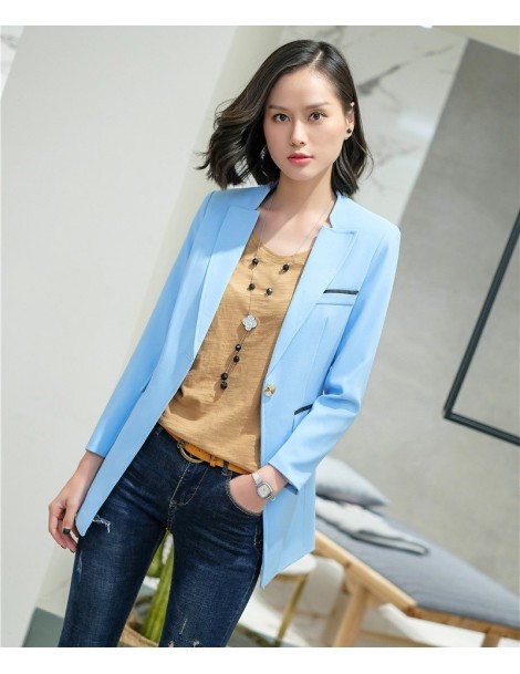 Blazers Fashion Office Ladies Blazers Women Jackets Coats Long Sleeve Elegant Female Work Wear Clothes - Pink - 473036998046-...