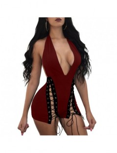 Rompers Sexy V-neck Backless Women Playsuits New Arrival Hollow Out Halter Female Jumpsuit Bodysuits - Black - 32963220668 $2...