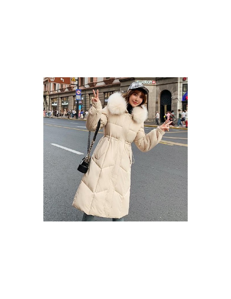 Parkas 2019 Fur Hooded Parkas Mujer Winter Thickening Warm Cotton Padded Long Paragraph Jacket Women Plus Size 3xl Slim Femal...