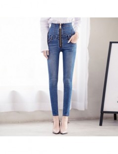 Jeans 2019 Summer High Waist Zipper Denim Jeans Women Elastic Plus Size Stretch Jeans Woman Washed Hip Skinny Pencil Pants - ...