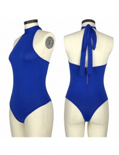 Bodysuits Women's Halter Bodysuit Summer Sleeveless Body Tops Female Backless Jumpsuit 2019 Lady Stretchy Bodice Leotard Body...
