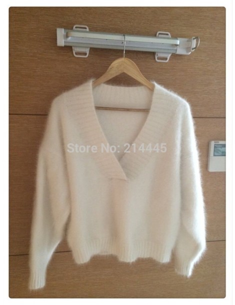 Pullovers 100% Genuine mink cashmere sweater women's Plush pure mink sweaters pullovers sweater basic coat JN214 - Black - 4J...