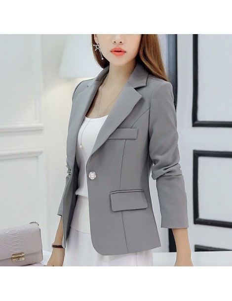 Blazers Black Single Button Ladies Blazers Women 2019 Spring Autumn Office Lady Korean Suit Jackets Blazer Femme Office Tops ...
