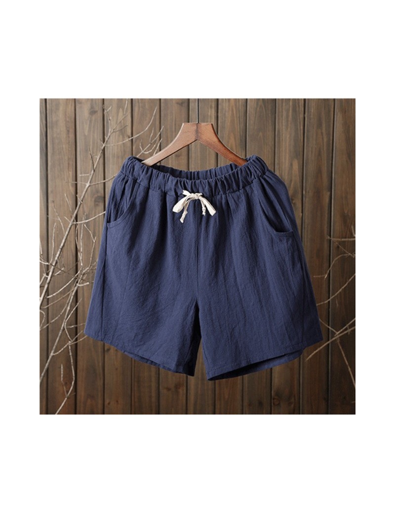 Shorts Summer Shorts Women Cotton Linen Shorts Trousers feminino Women's Elastic Wasit Home Loose Casual Shorts plus size wit...