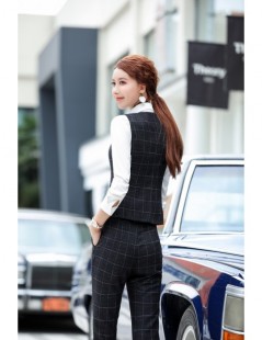 Skirt Suits New Style blue plaid women suits Skirt And Tops Vest Uniform Formal ladies waistcoat suits office clothes Wear Fo...