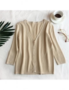 Cardigans 2019 new women's high-quality summer sunscreen ice silk knit cardigan short thin coat solid V-neck air-conditioning...
