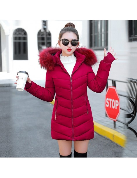 Parkas 2019 Winter jacket Women Parka Outerwear Female Down Jacket With Fake Fur Collar Plus Size S - XXXL Thick Long Women W...