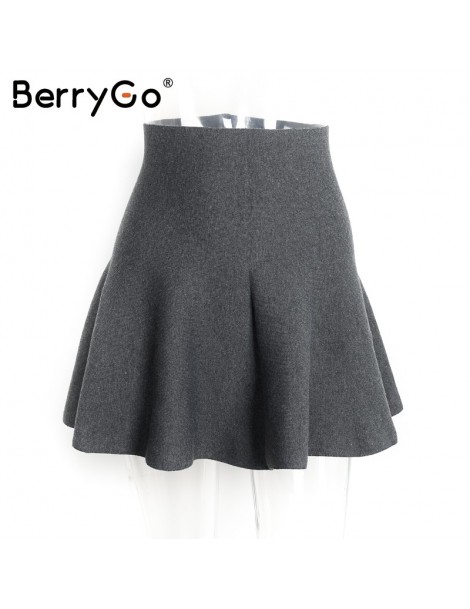 Skirts Draped pleated knitted mini skirts Women winter elegant short skirt High waist skirts female 2018 - Burgendy - 4O30644...