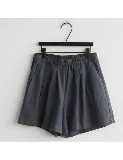 Shorts Loose Style Solid Color Linen Cotton Shorts Fashion Novel Comfortable Casual Women's Shorts - Gray - 5M111182579129-2 ...