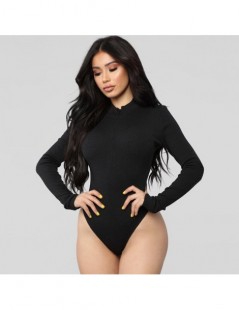 Bodysuits 2019 New Womens V Neck Bodysuit Stretch Long Sleeve Jumpsuit Playsuit Romper Top - Black - 4X3074255063-1 $15.06