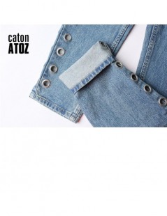 Jeans catonATOZ 2093 New High Waist Eyelets Jeans Boyfriend Denim Jeans Women Pants Female Jeans For Woman - blue - 4W3850858...