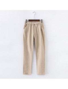 Pants & Capris Lace Up Summer Pants Women Sweatpants Pantalon Femme Candy Colors Cotton Linen Harem Pants Casual Plus Size Tr...