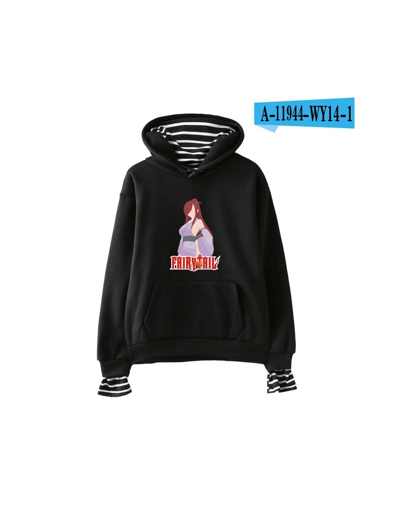 Fairy tail Women Hoodies Sweatshirts Fake Two Pieces Casual Harajuku New Pullovers Style Female Autumn Winter Hoodies - blac...