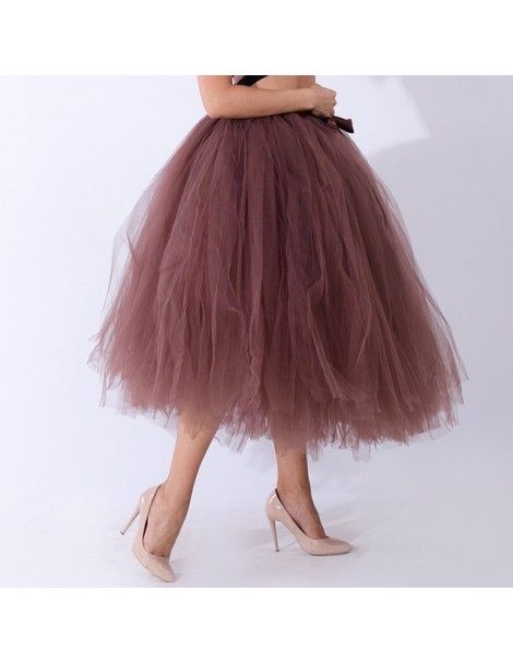 Skirts Handmade 80CM Midi Tulle Tutu Skirts for Women High Quality Ball Gown Skirt Party Props Petticoat 2019 Faldas Saia Jup...