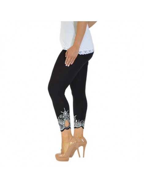 Leggings Plus Size S-5XL Printed Leggings Women Sexy Slim Ankle-Length Pants Legging Female Casual Large Size Clothings - Bla...