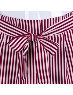 Shorts Striped Shorts For Sexy Womens High Waist Tie Bow Belt Short Pants Ladies Summer Pants 3 Color Loose Wide Leg Clothes ...