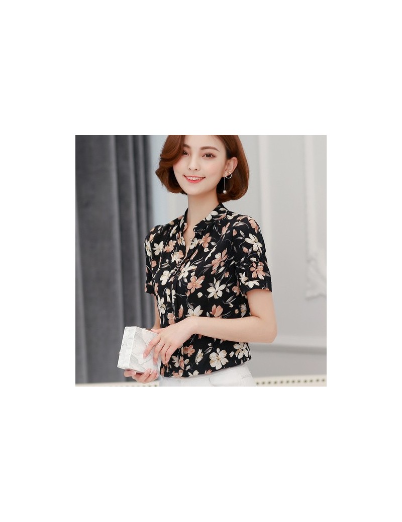 Blouses & Shirts 2019 summer chiffon office lady blouse women shirt fashion short sleeve stripe women's clothing women's tops...