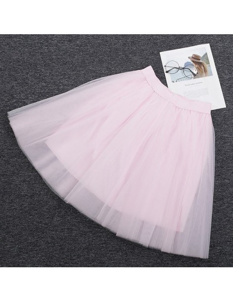 5 Layers 60cm Midi Tulle Skirt Princess Womens Adult Tutu Fashion Clothing Faldas Saia Femininas Jupe Summer Style - pink - ...