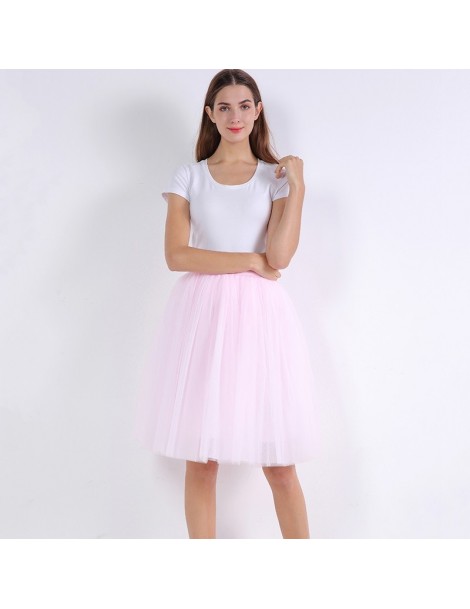 Skirts 5 Layers 60cm Midi Tulle Skirt Princess Womens Adult Tutu Fashion Clothing Faldas Saia Femininas Jupe Summer Style - p...