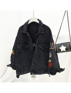 Jackets BF Design Punk Style Long Sleeve Coat Women Holes Cardigan Plus Size Loose Batwing Sleeve Outerwear - Black - 4Q41108...