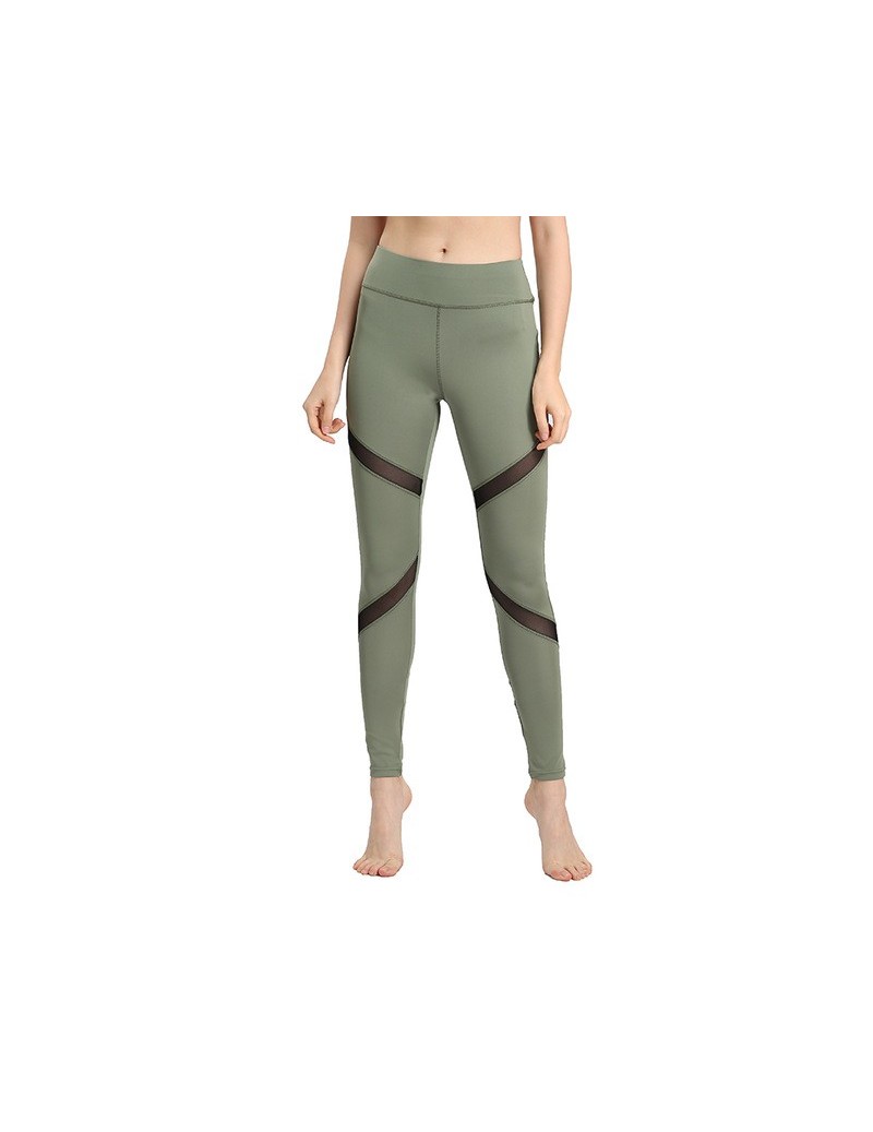 Leggings High Waist Sexy Leggings Mesh Design Pants Women Large Size Capris Spring Summer Sportswear Push Up Legging - Green ...