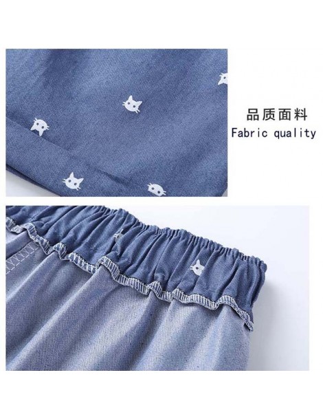 Shorts 2018 New Cotton Women's Casual Shorts home-style cat's head candy-colored Shorts - Skyblue - 413962994679-3 $7.18