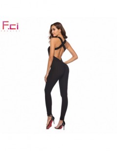 Jumpsuits Women Sexy Jumpsuit Rompers Long Flaws Textured Cross Back Bubble One Piece Jumpsuit Sleeveless Rompers Bodycon Red...