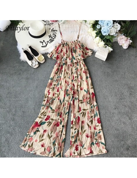 Jumpsuits 2019 New Women Bohemia Printed Floral Jumpsuits Summer Ruffled Sling Design Ladies Holiday Casual Outfit Rompers - ...