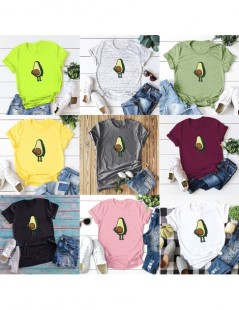 T-Shirts Fashion Plus Size Women T-shirt Cartoon Avocado Pattern Print Funny T-Shirt Women O-Neck Short Sleeve Casual Cute Ts...