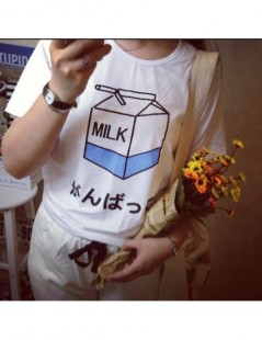 T-Shirts 2017 Summer Fashion Kawaii Milk Box Printing Short Sleeve T-shirts for Women Casual Women Tops Cotton Girl T shirt T...