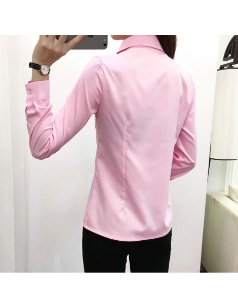 Blouses & Shirts Women Shirts Woman Blouses Cotton Tops and Blouses Woman Long Sleeve Ladies Shirts Pink/White Blusas Plus Si...