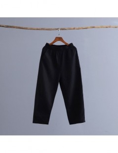 Pants & Capris 2019 New Style Casual Loose Women Calf-length Pants Spring Summer Fashion Solid Cotton Linen Women Pants - Bla...