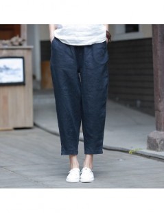 Pants & Capris 2019 New Style Casual Loose Women Calf-length Pants Spring Summer Fashion Solid Cotton Linen Women Pants - Bla...