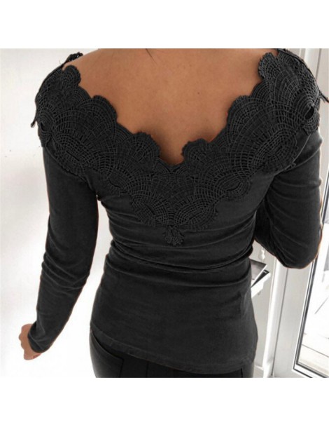 Blouses & Shirts Women Blouses Shirts Women Tops Off Shoulder Blouse Floral Lace Ladies Shirts And Blouses Casual White Women...