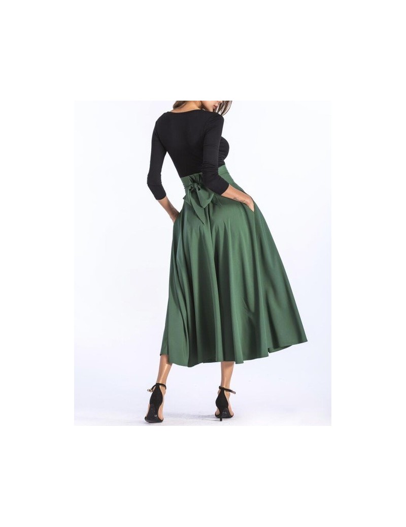Skirts 2019 Basic Maxi Long Skirts Plus Size 4xL 100cm Muslim Women Pleated High Waist Bow Split Ball Gown Longa Saias MS8323...