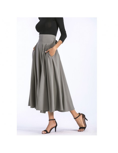Skirts 2019 Basic Maxi Long Skirts Plus Size 4xL 100cm Muslim Women Pleated High Waist Bow Split Ball Gown Longa Saias MS8323...