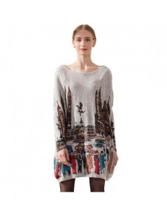 Pullovers Oversize Casual Long Women Sweater Coat Batwing Sleeve City Print Women's Sweaters Clothes Pullovers Fashion Pullov...