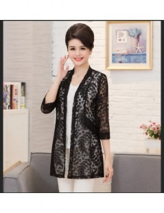 Cardigans 2019 Spring Summer New Middle-Aged Women Lace Sun Protection Cardigan Women Print Fashion Large Size Shawl R199 - B...