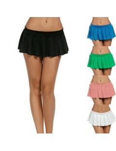 Skirts Women's Sexy Dance Dropped Mini Skirt School Girl Pleated Club Party Wear Solid Skirts - Green - 4H3097606842-3 $9.98