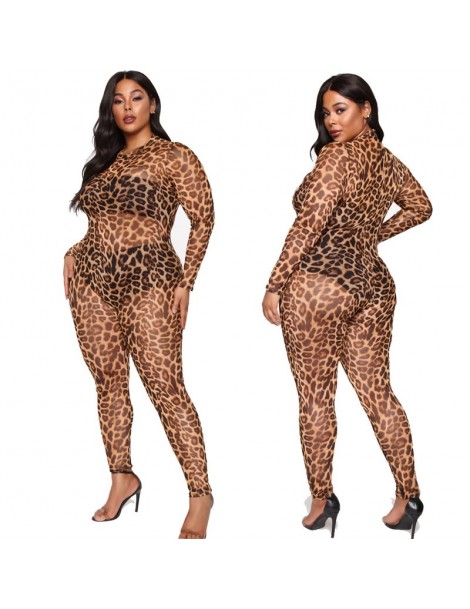 Jumpsuits new fashion Women Leopard Printed Jumpsuits female Romper ladies Playsuit o-neck Club Party skinny long sleeve Trou...
