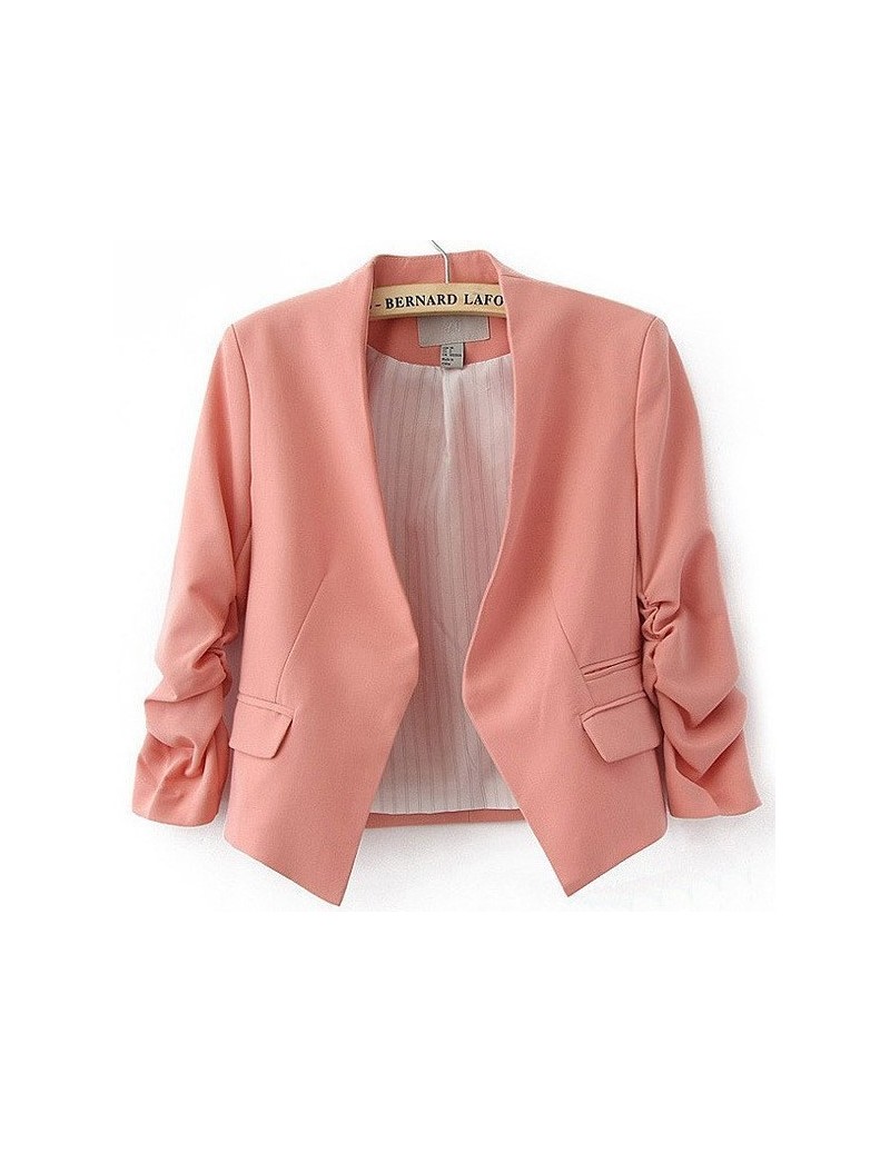 Blazers Women Blazers and Jackets 2018 Pink Short Candy Color Blazer Office Ladies Jacket Blazer Feminino Women's Tops Blazer...