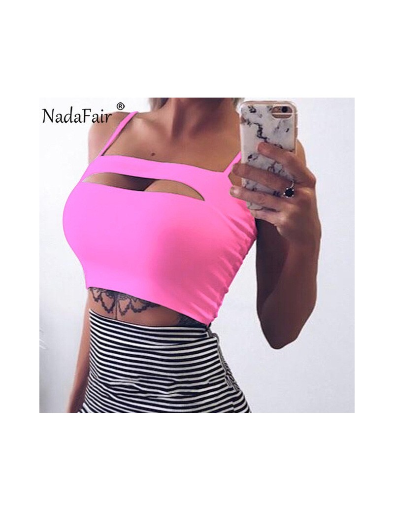 Camis Women Summer Crop Tops Sexy Hollow Out Strapless Tank Tops Women Camis Streetwear - Pink - 4M4129795224-2 $21.49