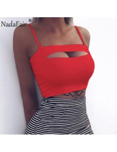 Camis Women Summer Crop Tops Sexy Hollow Out Strapless Tank Tops Women Camis Streetwear - Pink - 4M4129795224-2 $13.95