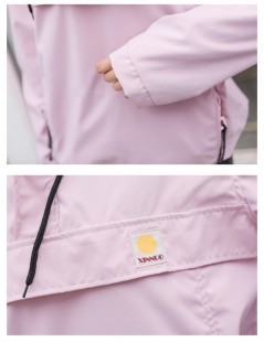 Jackets Cute Pink Hooded Windbreaker Jacket For Women Rain Jacket Hoodie Coats Female Outdoor Clothing - Pink - 473032523910 ...