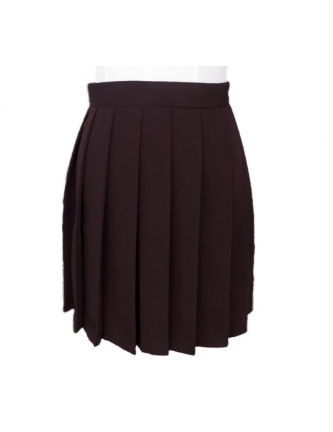 Skirts Fashion Women School Uniform Skirts Plus Size 2018 Autumn New Arrival Cute Candy Color Skirts Bottoms XS-3XL - Brown -...
