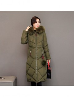 Parkas 2019 Winter New Women Down Jacket Long Hooded Fur Collar Snow Coat Fashion Warm Cotton-padded Long Sleeve Parkas Outer...