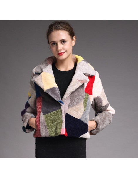 Fashion Genuine Sheepskin Fur Coats for Women Winter Warm Wool Coat Female Noble Patchwork Warm Sheep Shearing Jacket Outwea...