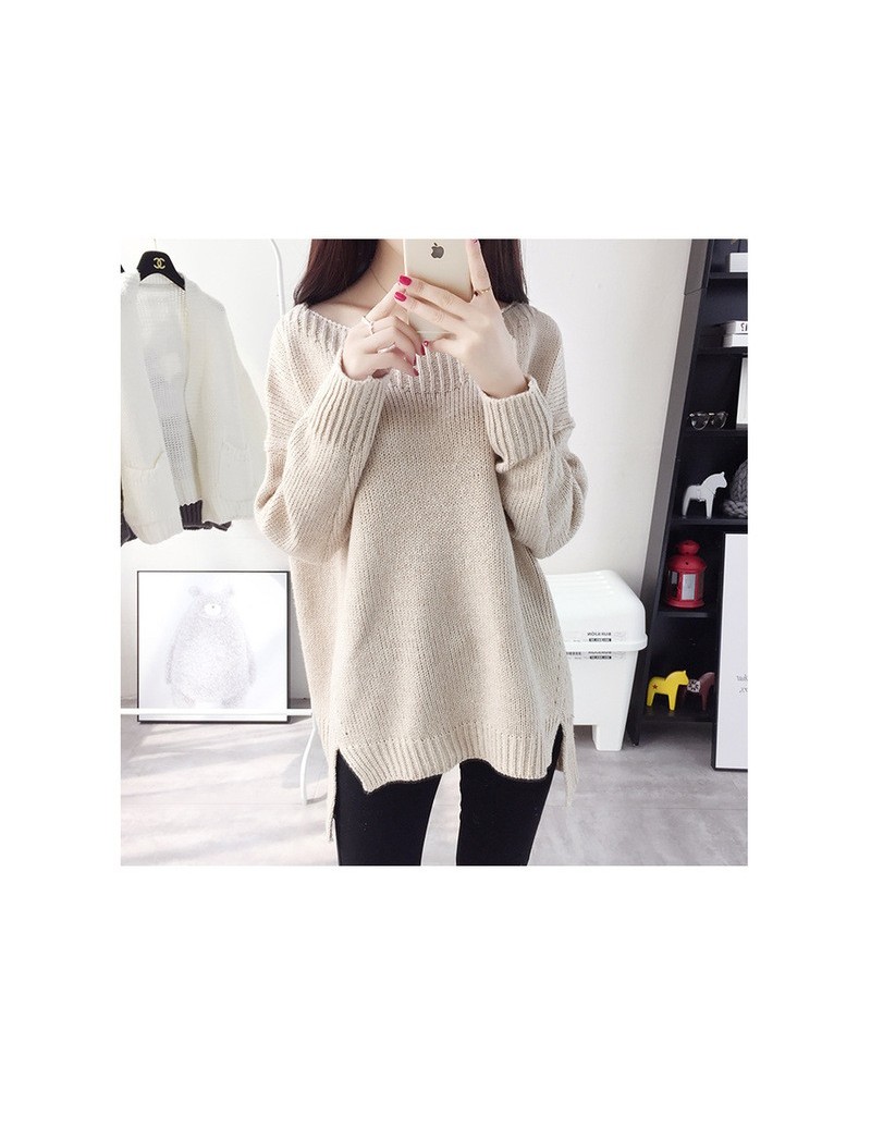 Pullovers 2017 Spring Autumn Winter New O-Neck Long Sleeve Solid Color Knitted Warm Sweater Female Pullovers Loose Sweater Wo...